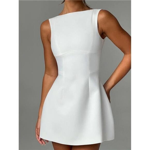 Round Neck Sleeveless Mini Dress - Picture 7 of 11